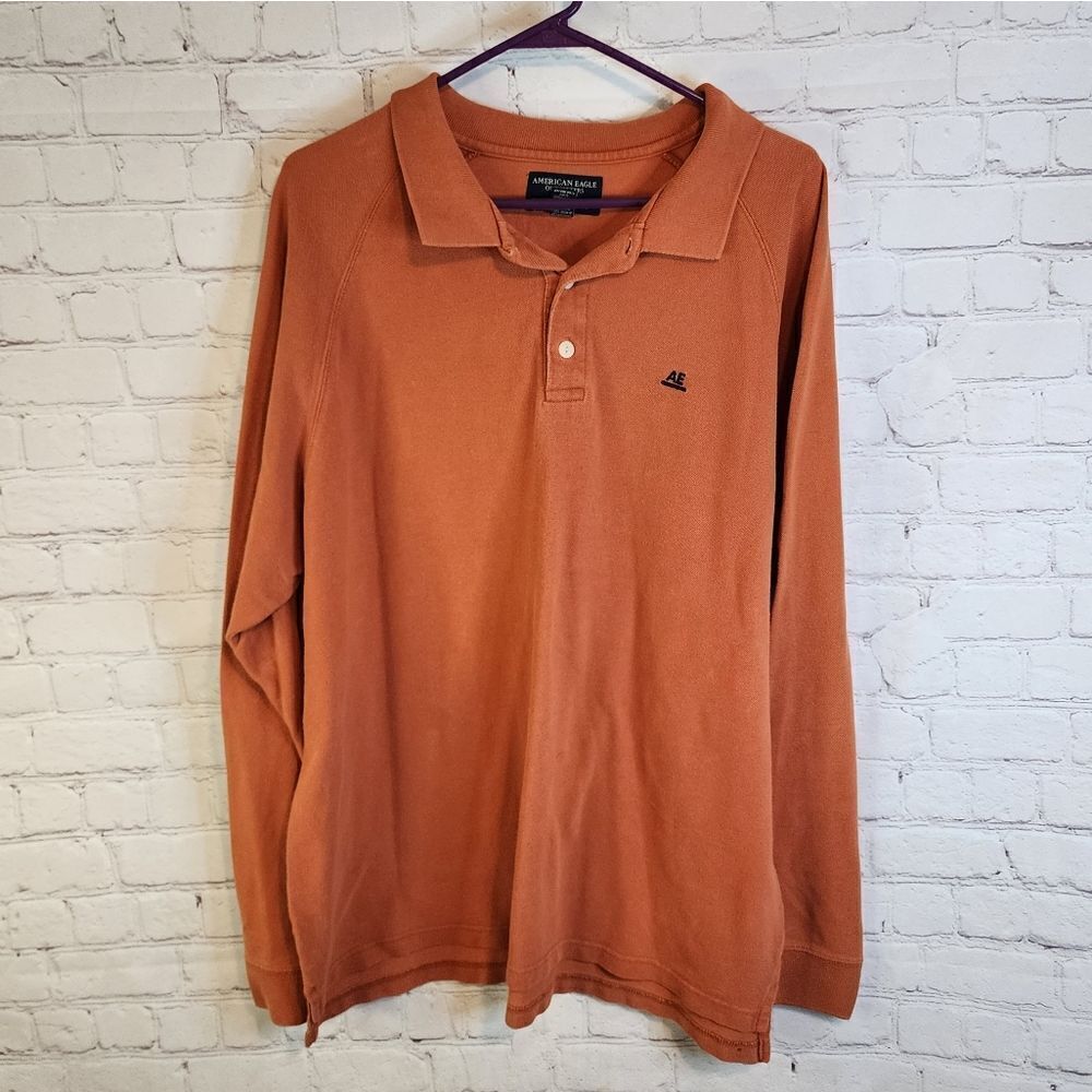 Men's American Eagle button-up longsleeve polo, size XL